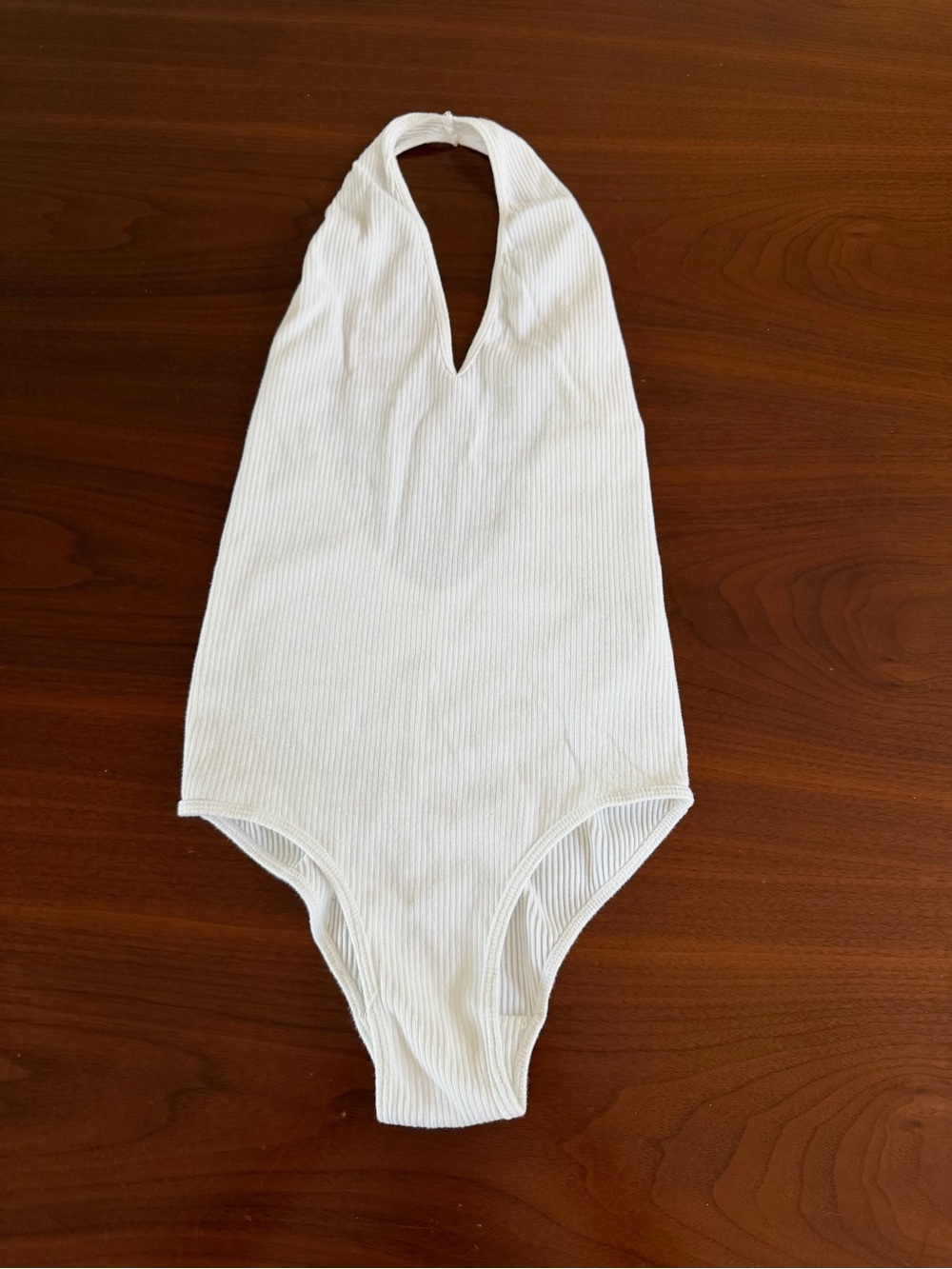 Zara White Ribbed Halter Tank Top - Picture 4 of 9